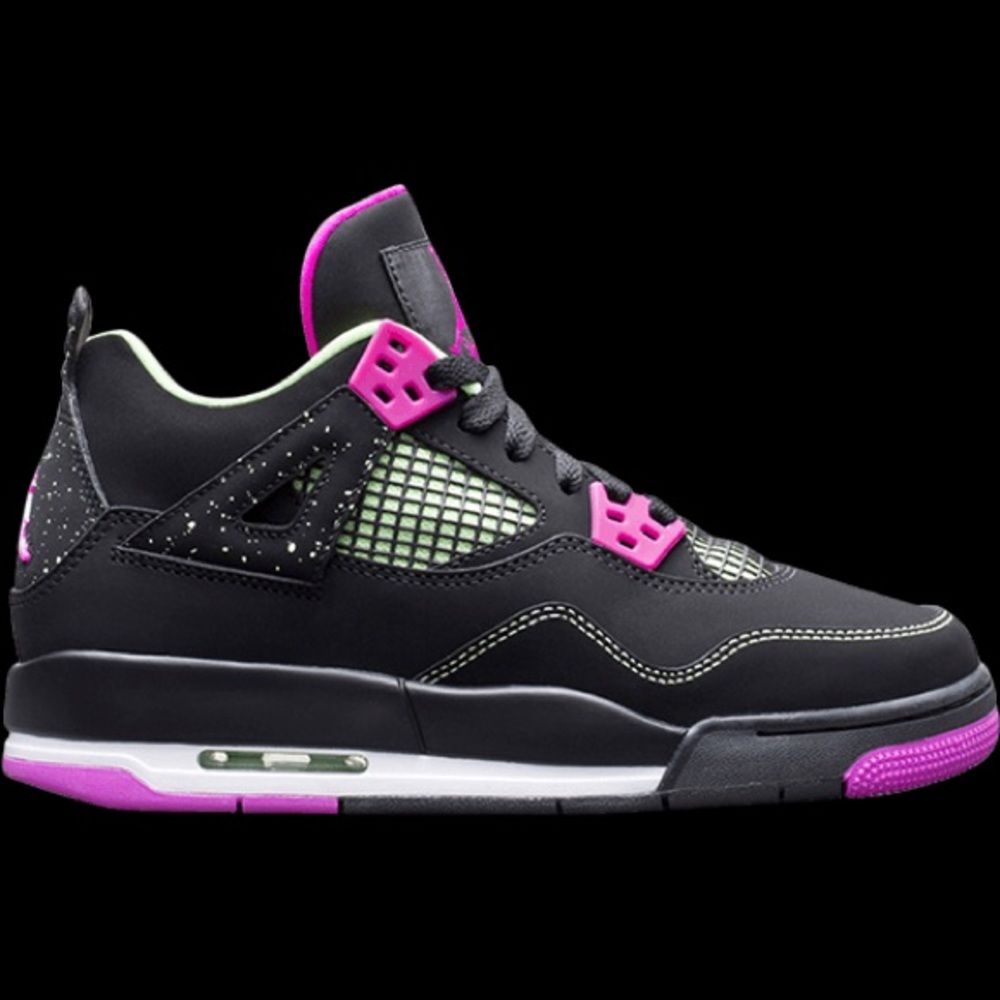 Air Jordan Retro 4 (Lime Green / Fucia)